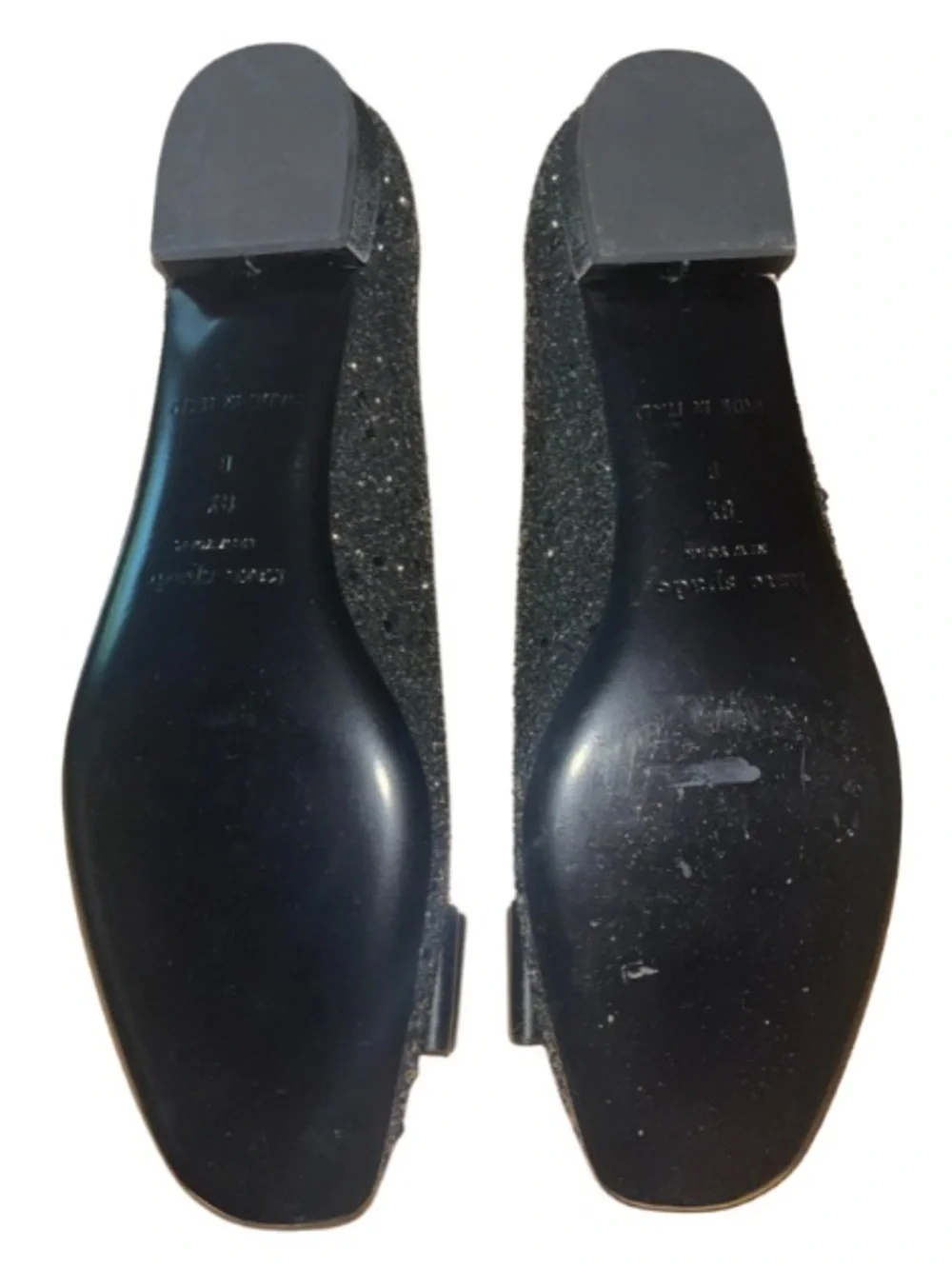 Kate Spade New York Sussex Glitter Bow Ballet Flats - Black Size 8.5B